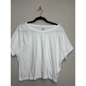 Victoria's Secret PINK Womens Tee Shirt Size 2XL White Cropped Short Sleeve
